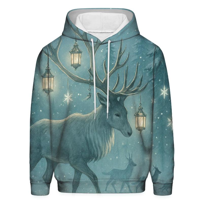 Reindeer Lantern Forest Procession premium hoodies