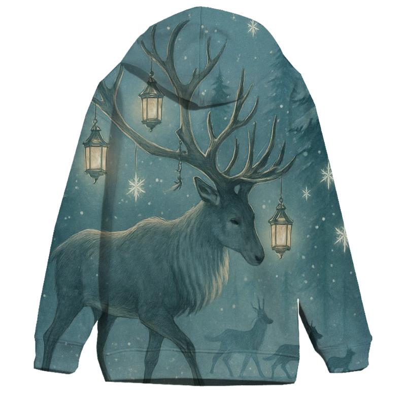 Reindeer Lantern Forest Procession premium hoodies