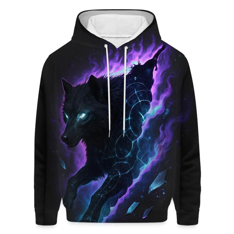 Temporal Rift Shadow Wolf graphic hoodies