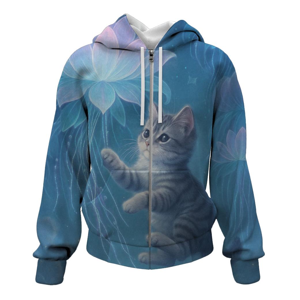 Moonlit Jellyfish Cat Garden hoodie designs