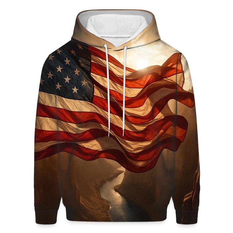 United States Canyon Wind Flag premium hoodies