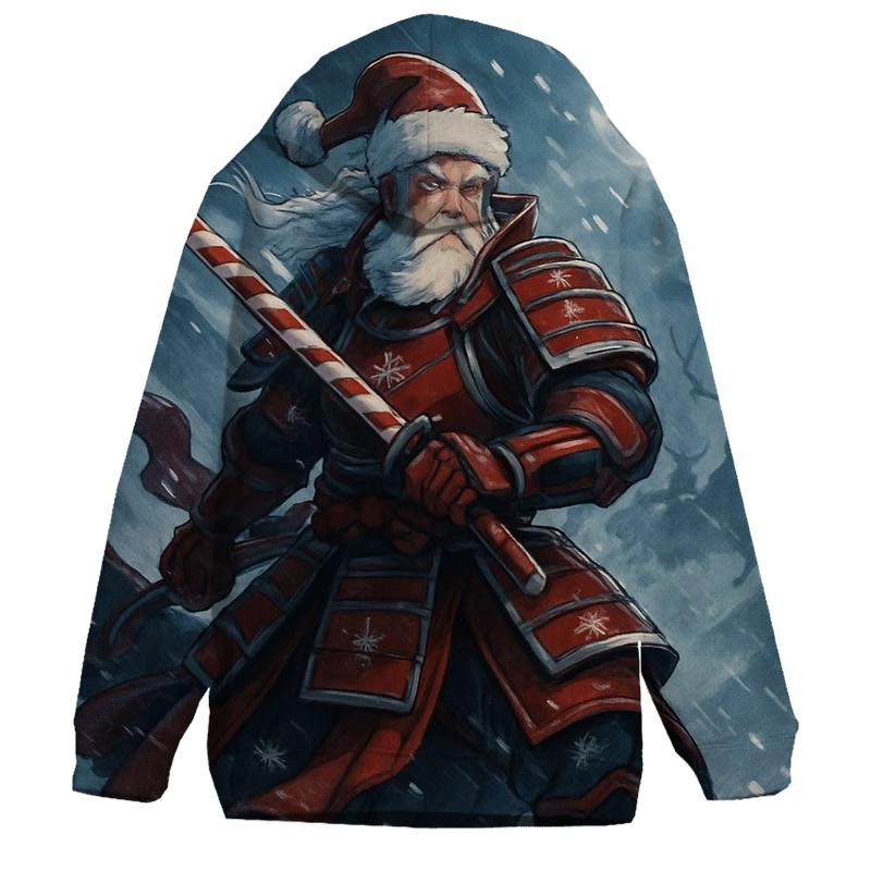 Snowstorm Samurai Santa printed hoodies