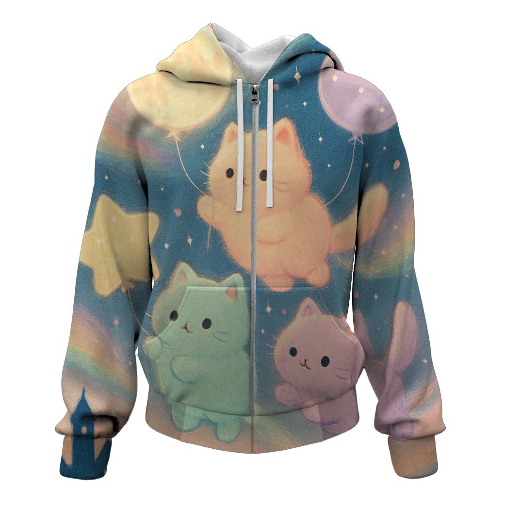 Aurora Balloon Kittens Parade lightweight hoodies