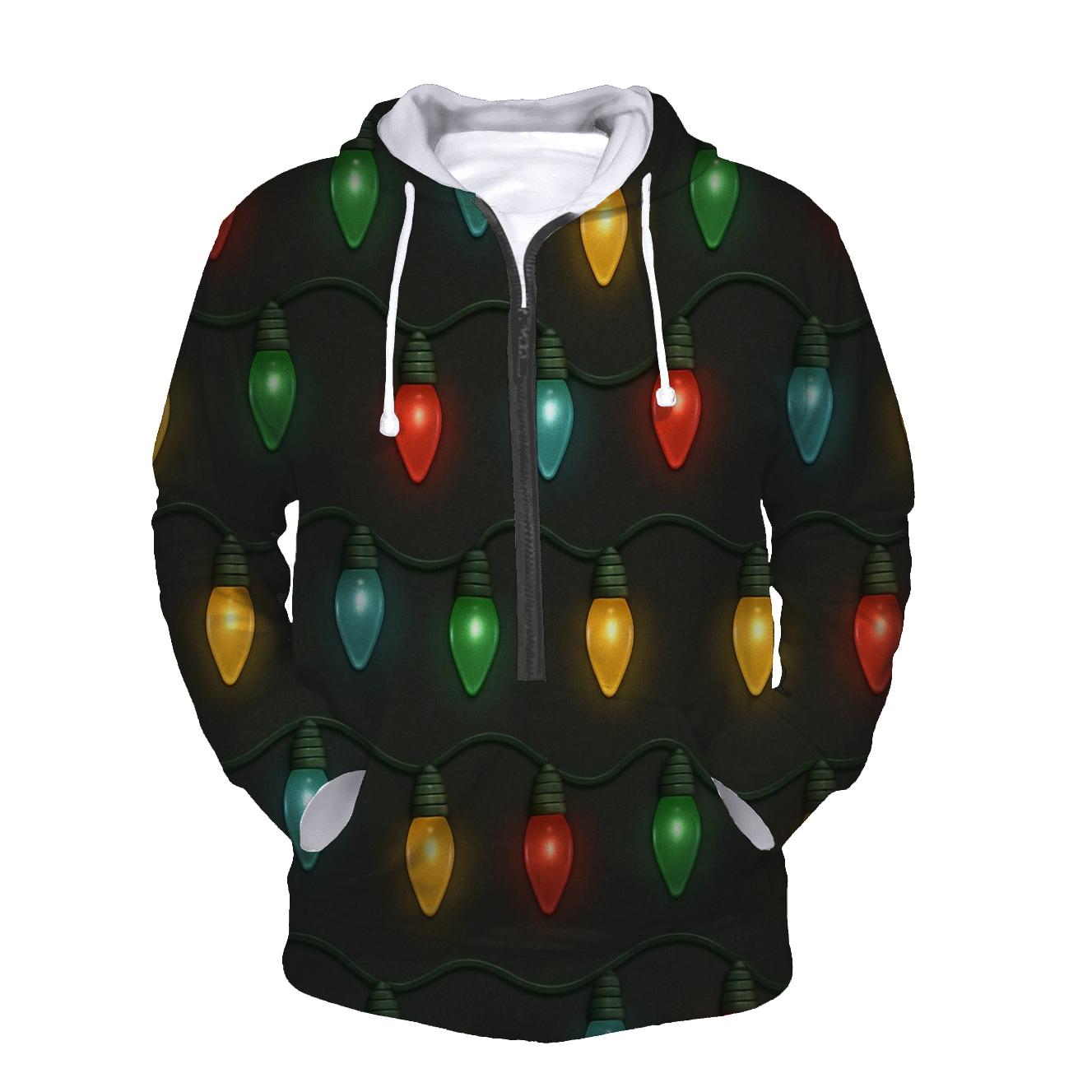 Christmas Light Bulb Loop On Charcoal hoodie trends