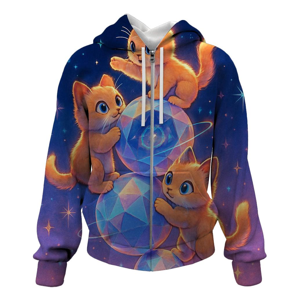 Crystal Planet Climber Cat Trio premium hoodies