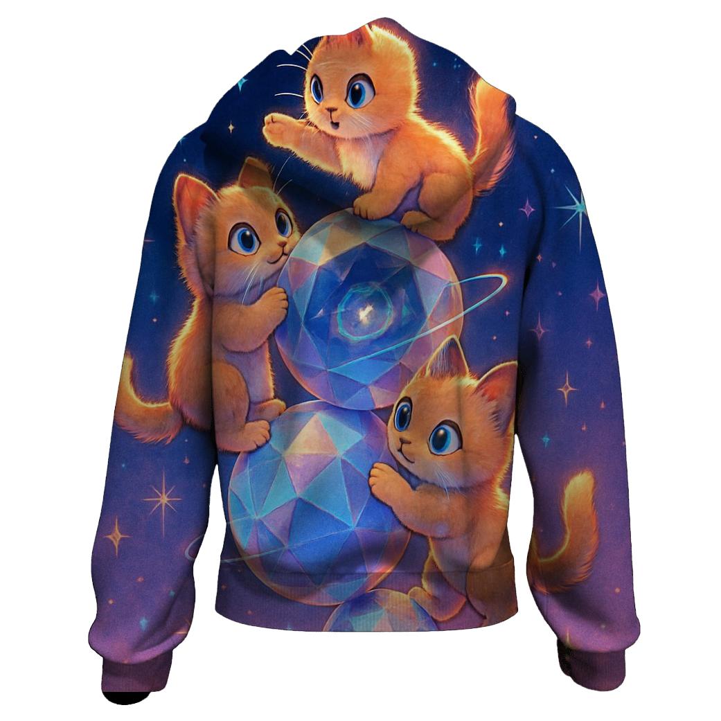 Crystal Planet Climber Cat Trio premium hoodies