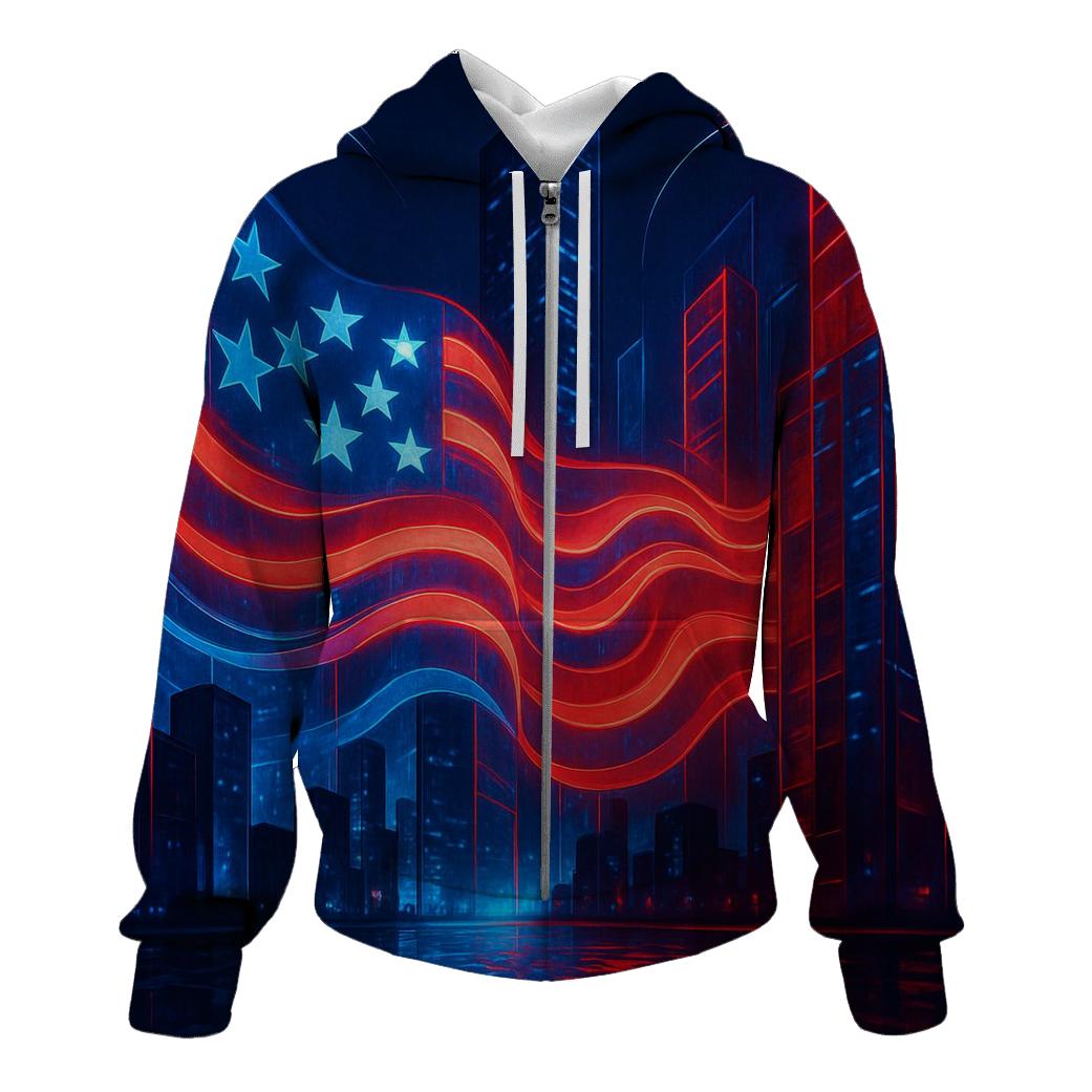 Neon Skyline Starwave premium hoodies