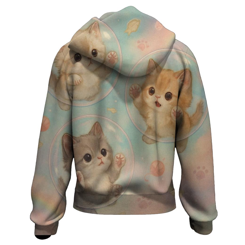 Pastel Dream Bubble Kittens designer hoodies