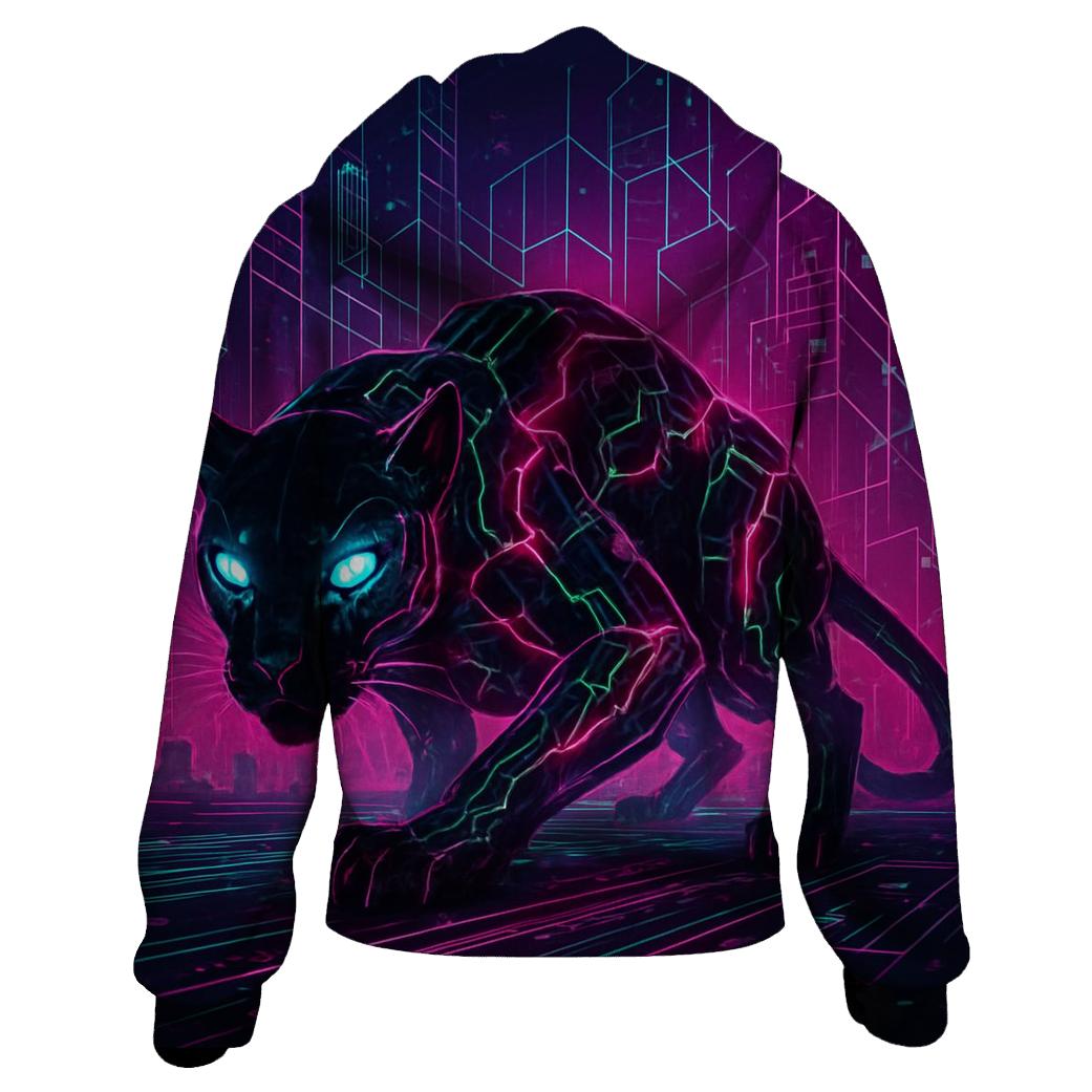 Cyber Circuit Panther Cat hoodie styles