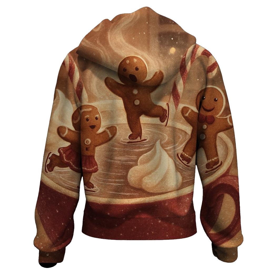 Gingerbread Hot Cocoa Skate Party graphic hoodies