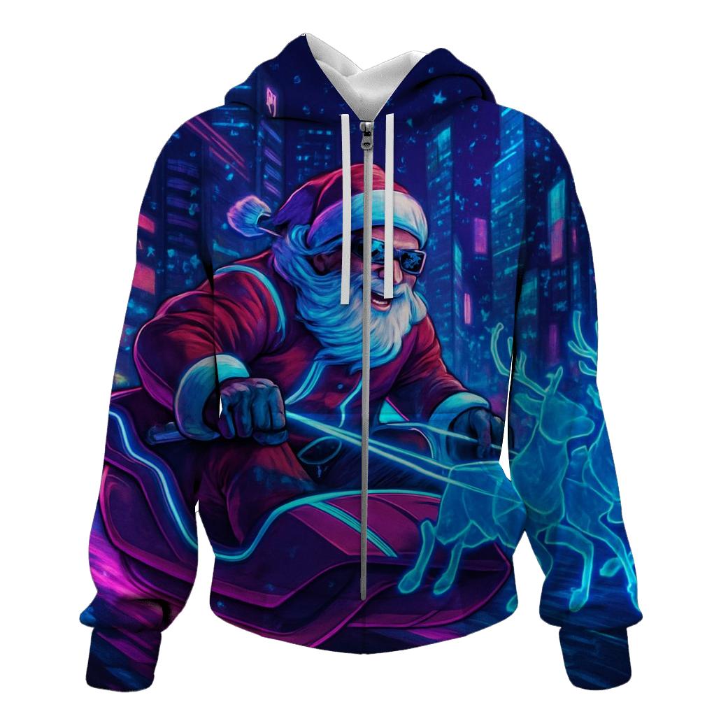 Cyber Sleigh Street Santa designer hoodies