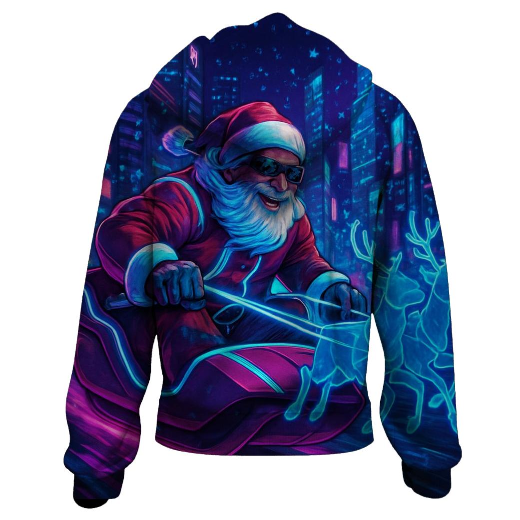 Cyber Sleigh Street Santa designer hoodies