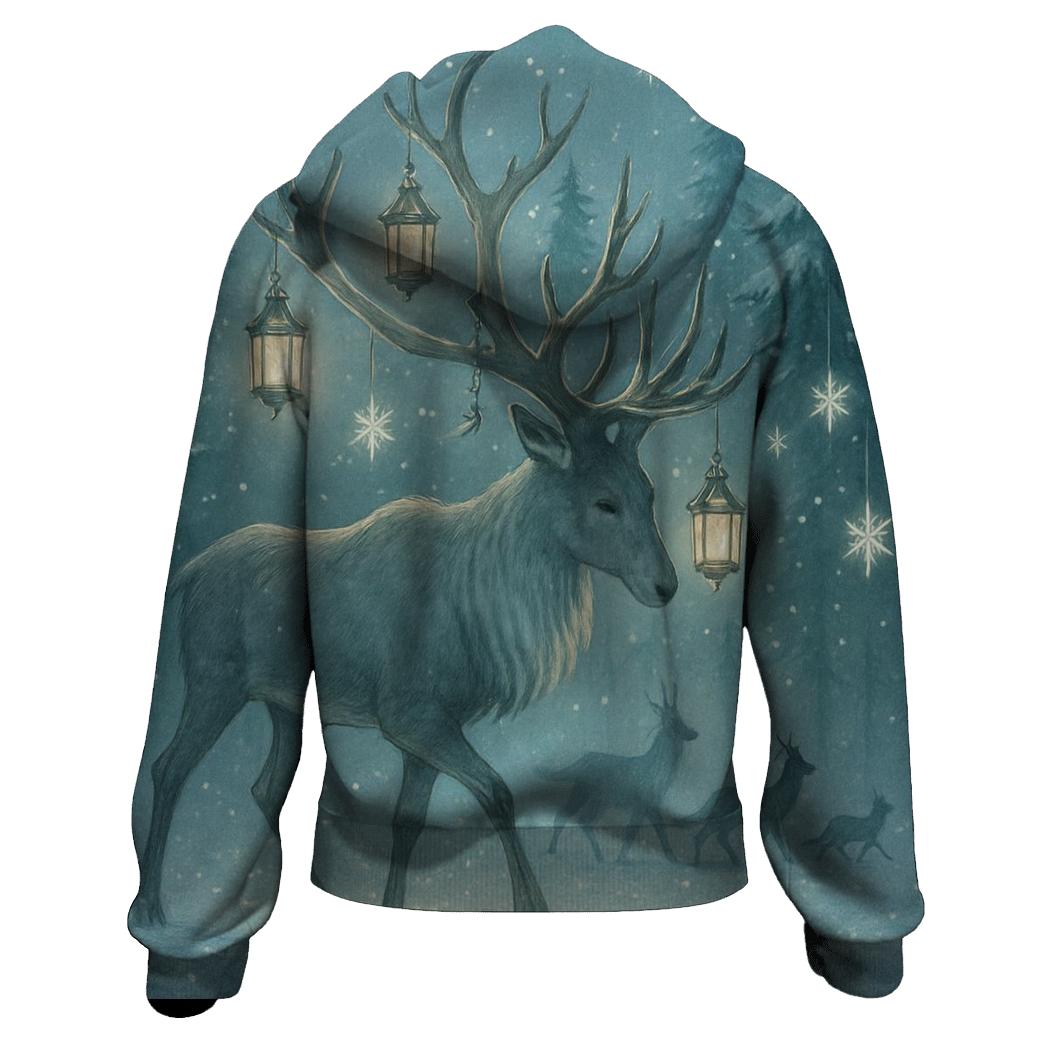 Reindeer Lantern Forest Procession pullover hoodies