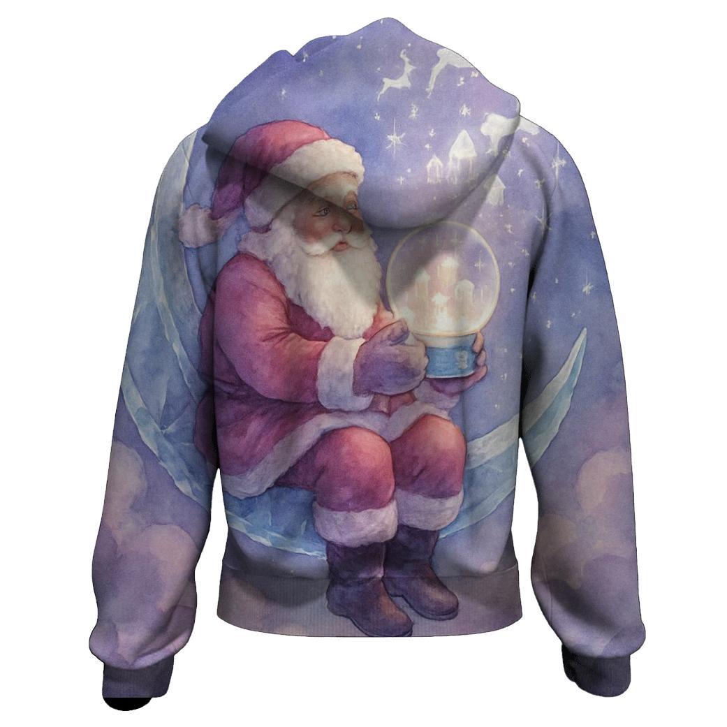 Celestial Storybook Santa zip-up hoodies