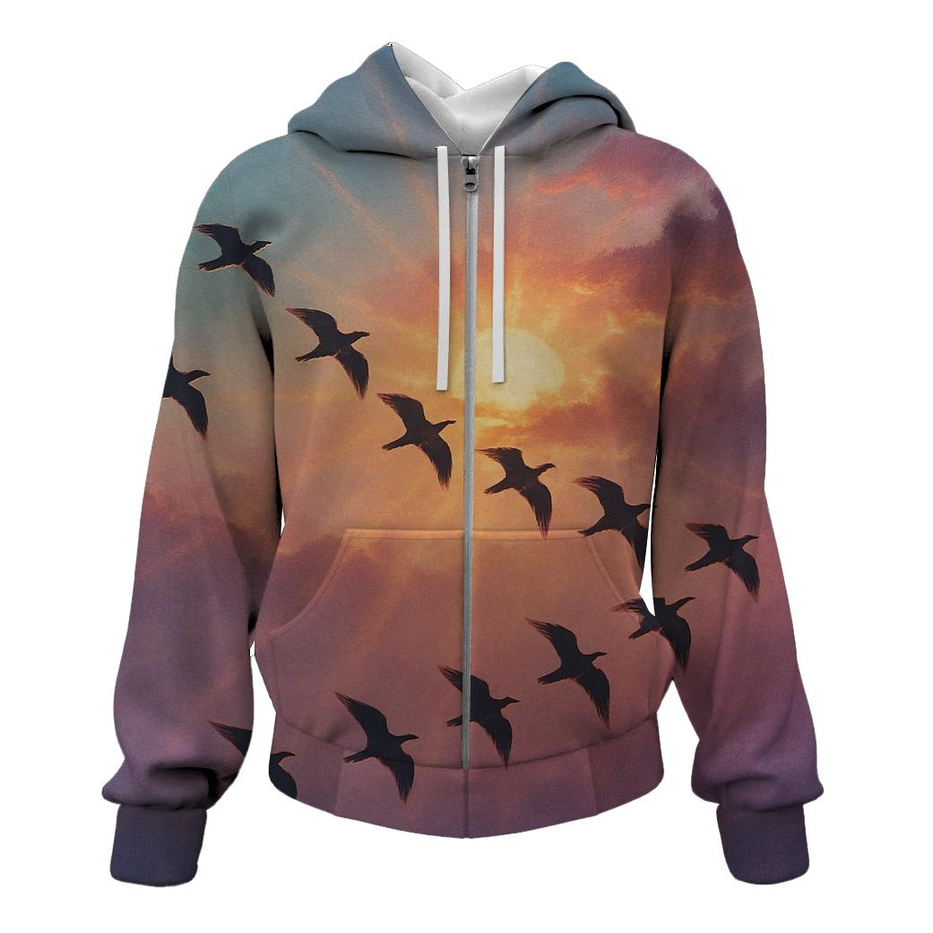 Aerial Flight Through Ember Clouds hoodie trends