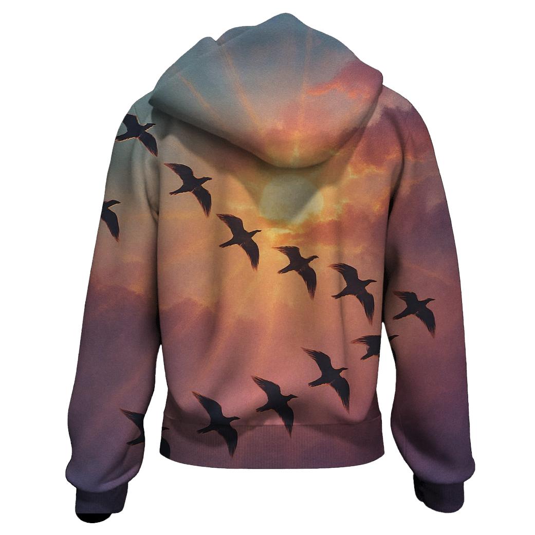 Aerial Flight Through Ember Clouds hoodie trends