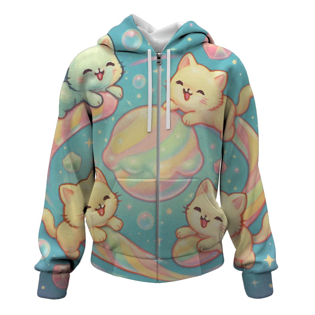 Candy Comet Carousel Cats heavyweight hoodies