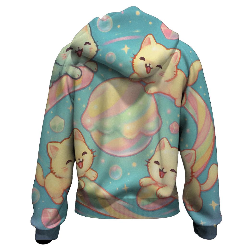 Candy Comet Carousel Cats heavyweight hoodies