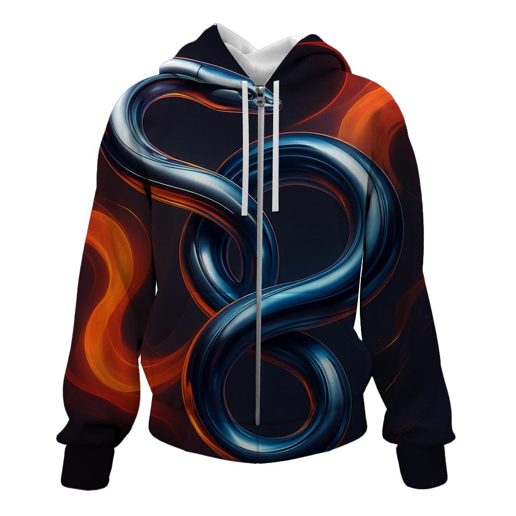Liquid Chrome Gradient Serpents printed hoodies