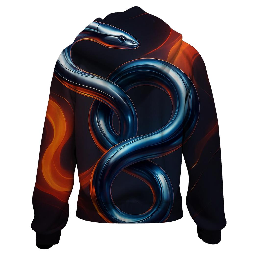 Liquid Chrome Gradient Serpents printed hoodies