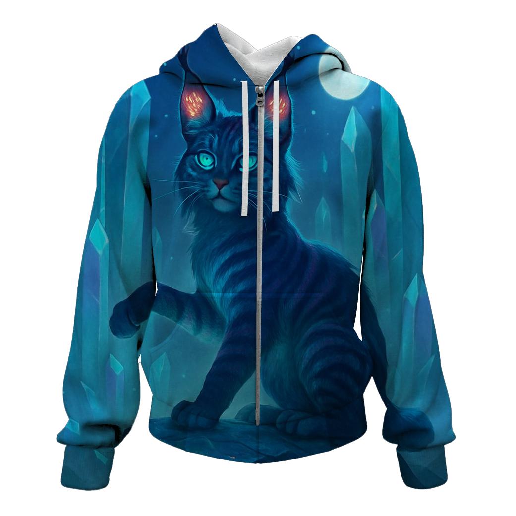 Crystal Forest Mystic Lynx zip-up hoodies