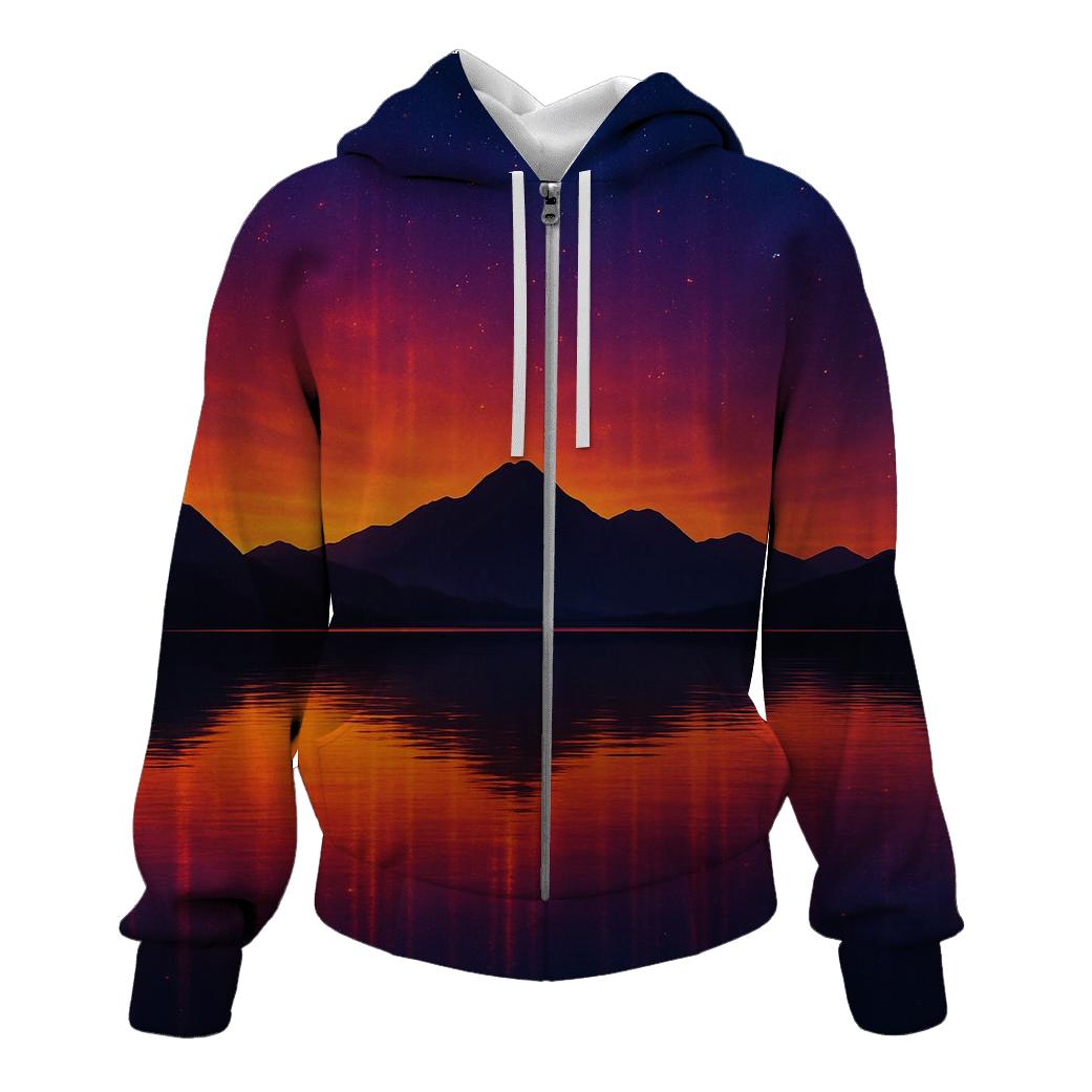 Mirror Lake Aurora Sunset heavyweight hoodies