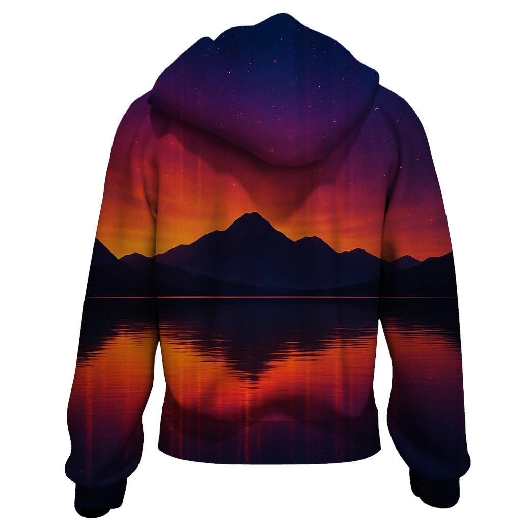 Mirror Lake Aurora Sunset heavyweight hoodies