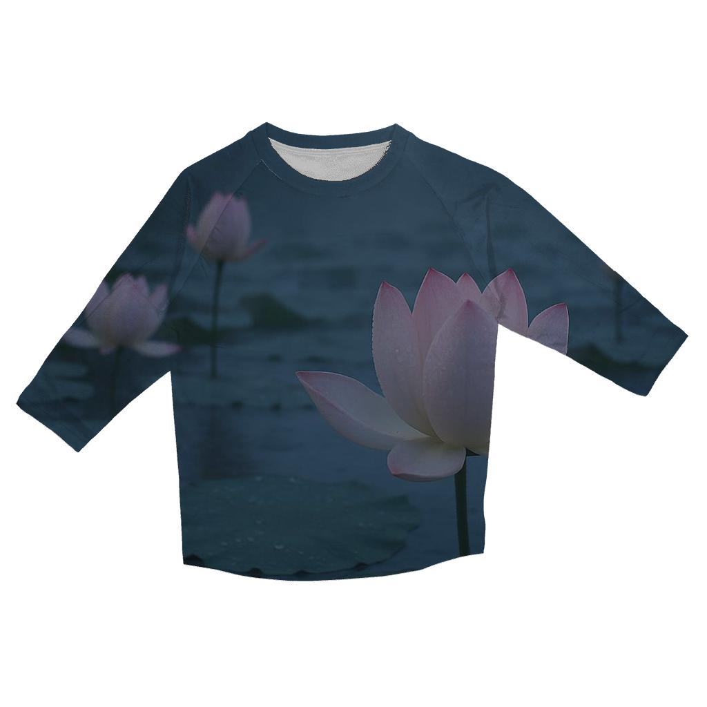 Monsoon Lotus Pond At Dawn casual three quarter sleeve shirts