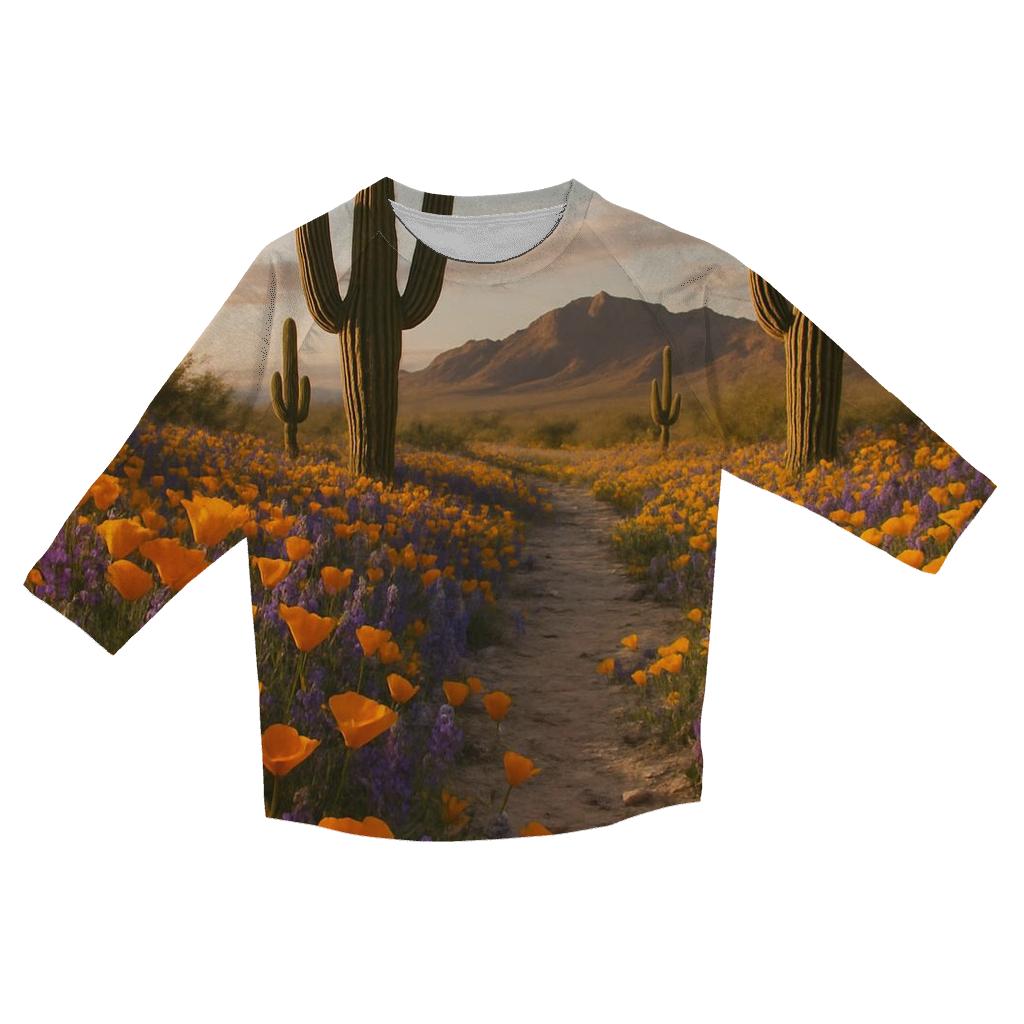Desert Bloom Saguaro And Wildflowers stylish quarter sleeve tops
