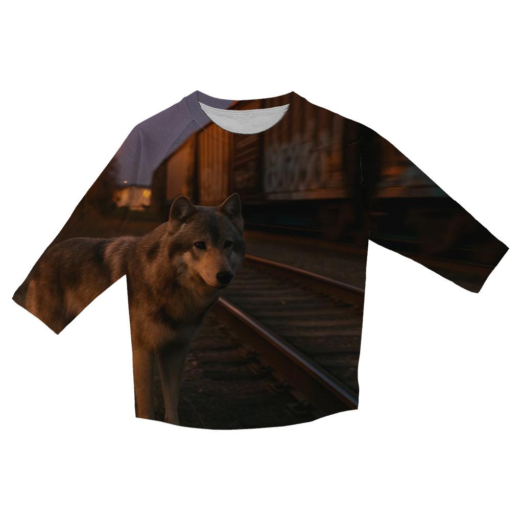 Urban Edge Wolf At Rail Yard cotton quarter sleeve shirts
