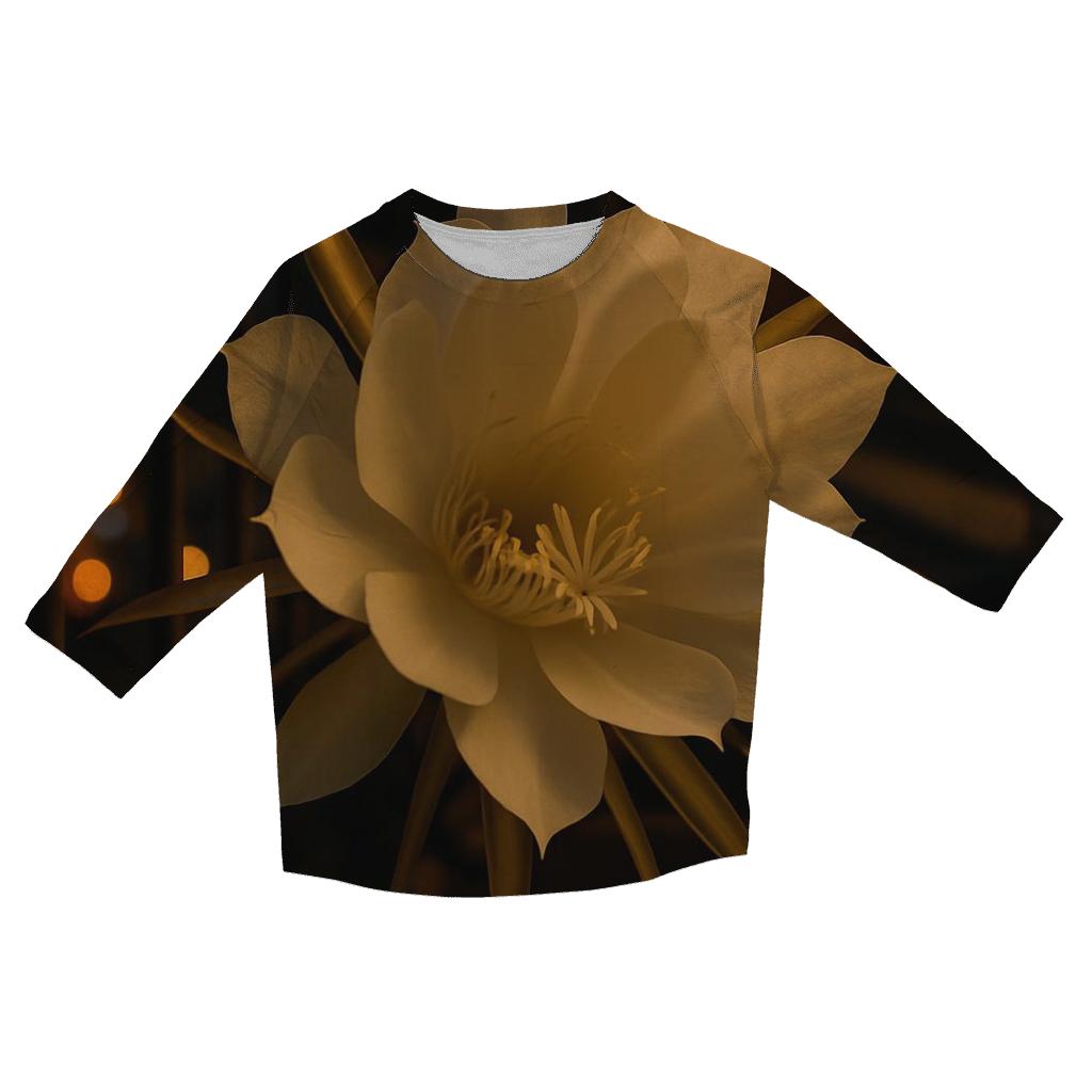 Night Blooming Cereus On City Balcony casual three quarter sleeve shirts