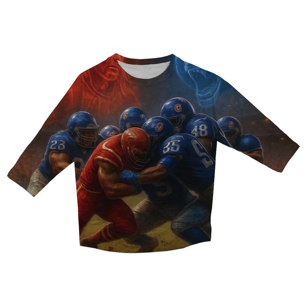 Goal Line Stand Of The Tomahawk Bear cotton quarter sleeve shirts