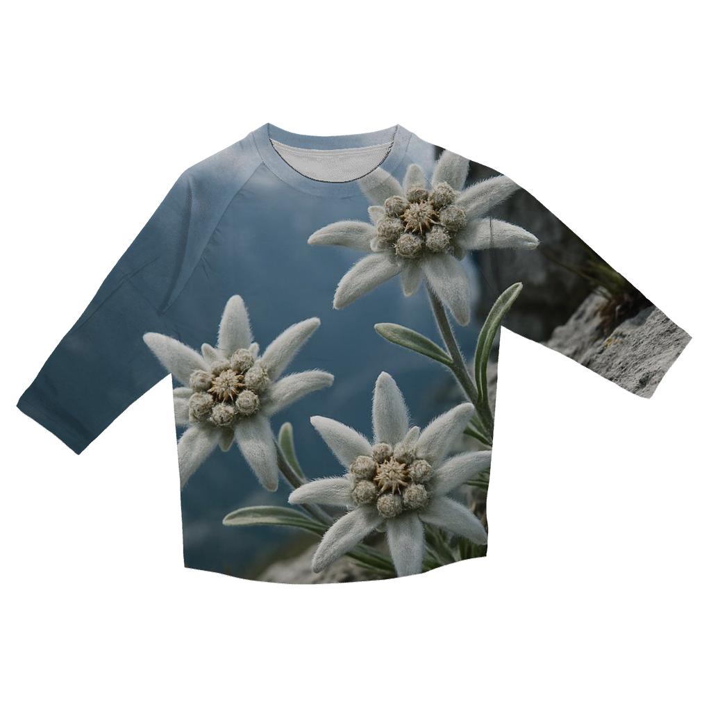 Alpine Edelweiss On Rocky Ledge designer 3/4 sleeve blouses