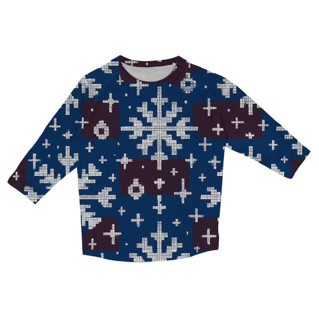 Galactic Snowflake Lattice Design trendy 3/4 sleeve tops