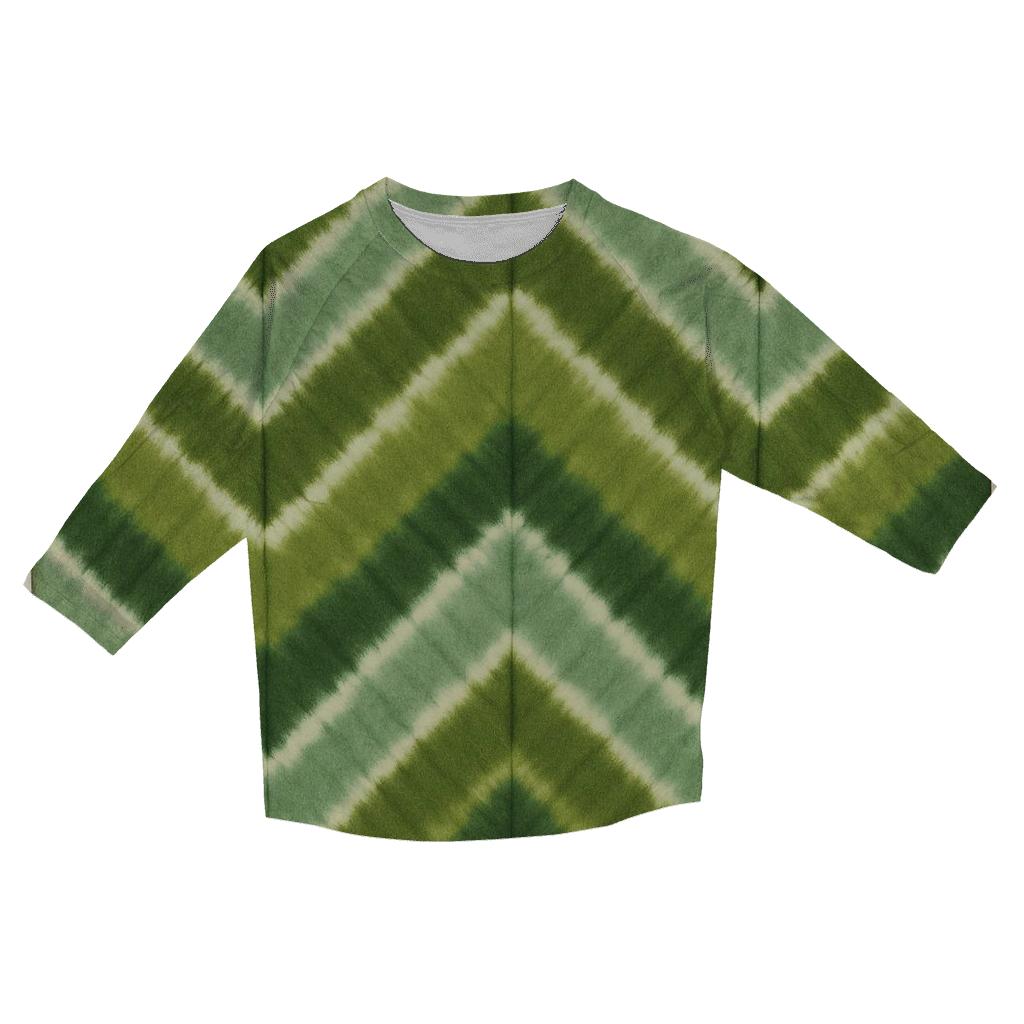 Forest_Canopy_Accordion_Chevron printed three quarter sleeve shirts