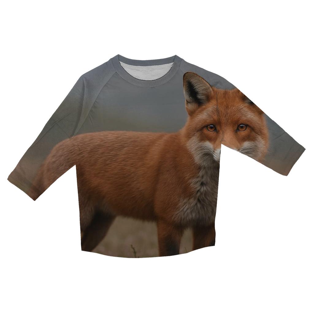 Moorland Standoff Red Fox In Heather personalized 3/4 sleeve tees