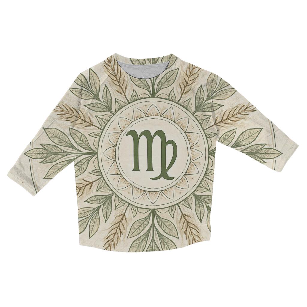 Mystic Virgo Earth Garden Mandala casual three quarter sleeve shirts
