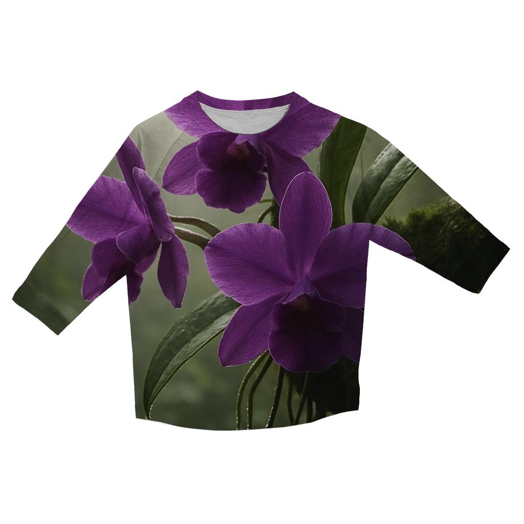Wild Orchid Cluster In Cloud Forest cotton quarter sleeve shirts