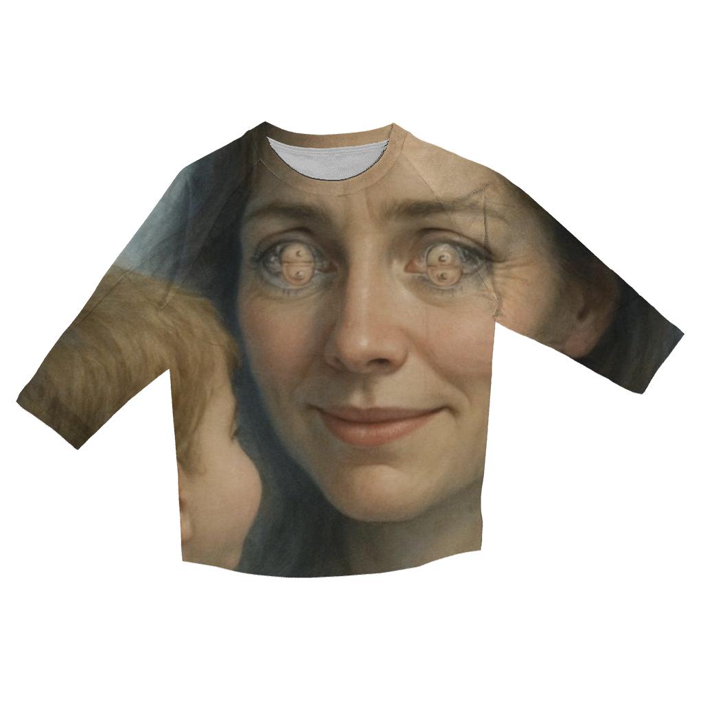 Her Gaze That Holds All Your Ages casual three quarter sleeve shirts