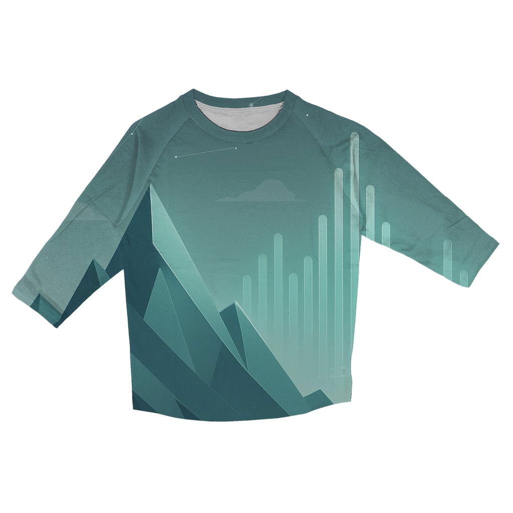 Geometric Mountain Sound Waves personalized 3/4 sleeve tees