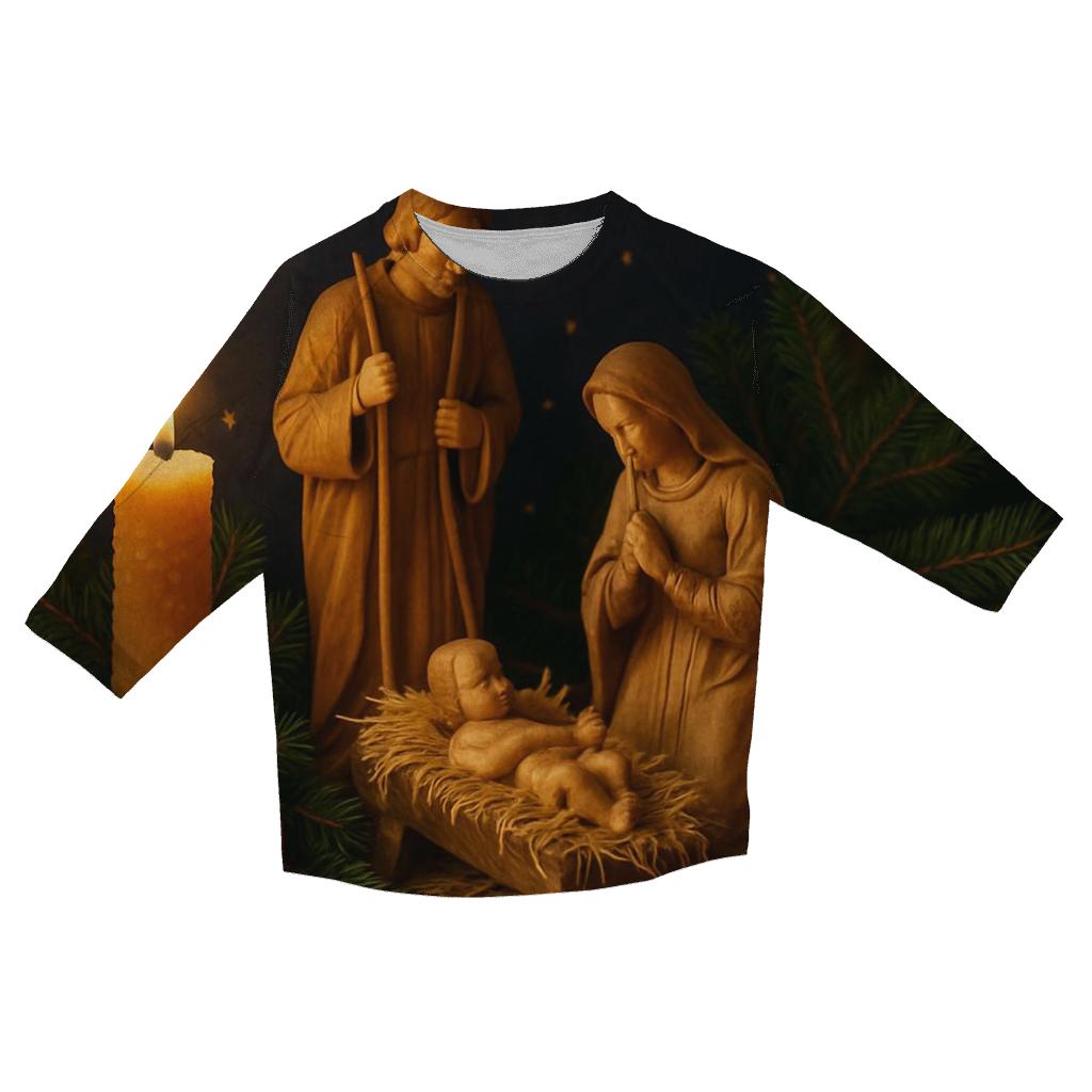 Quiet Night Of The Nativity Scene personalized 3/4 sleeve tees
