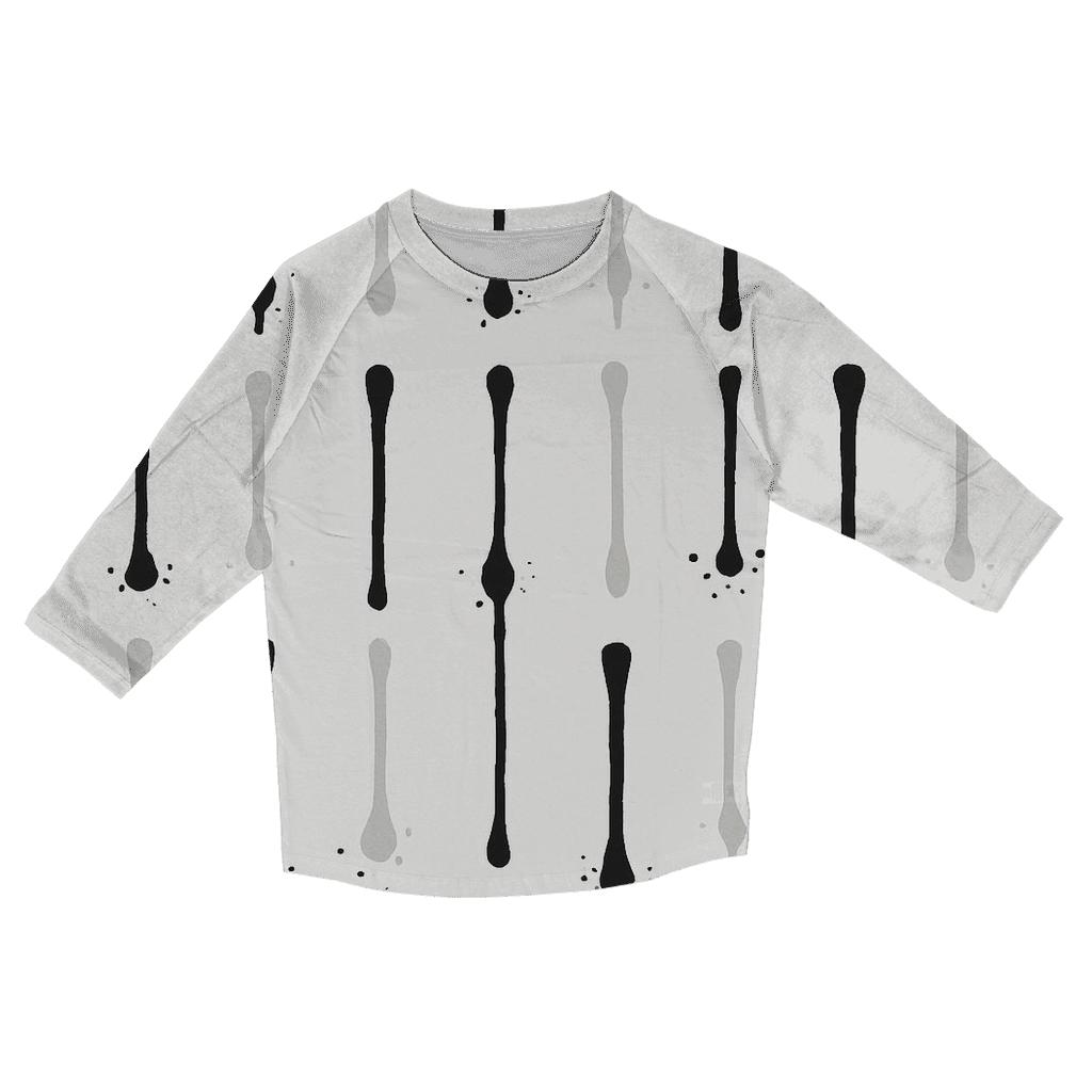 Monochrome Drip Grid designer 3/4 sleeve blouses