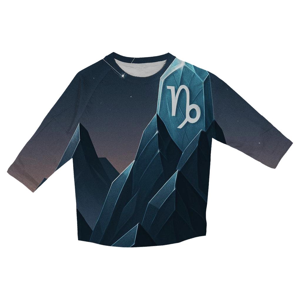 Capricorn Crystal Mountain Zodiac Crest stylish quarter sleeve tops