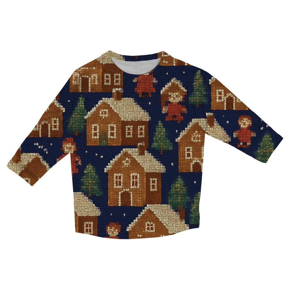 Milky Way Gingerbread Village Design personalized 3/4 sleeve tees