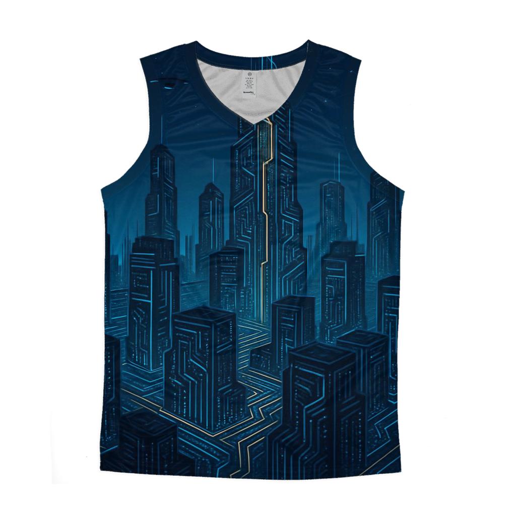 Celestial Circuit City designer workout tanks