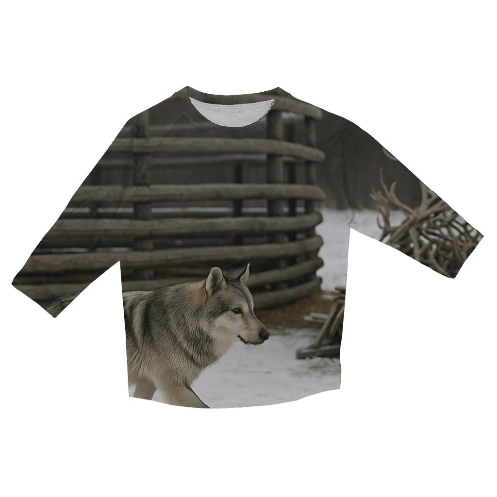 Wolf Passing Traditional Reindeer Corral personalized 3/4 sleeve tees