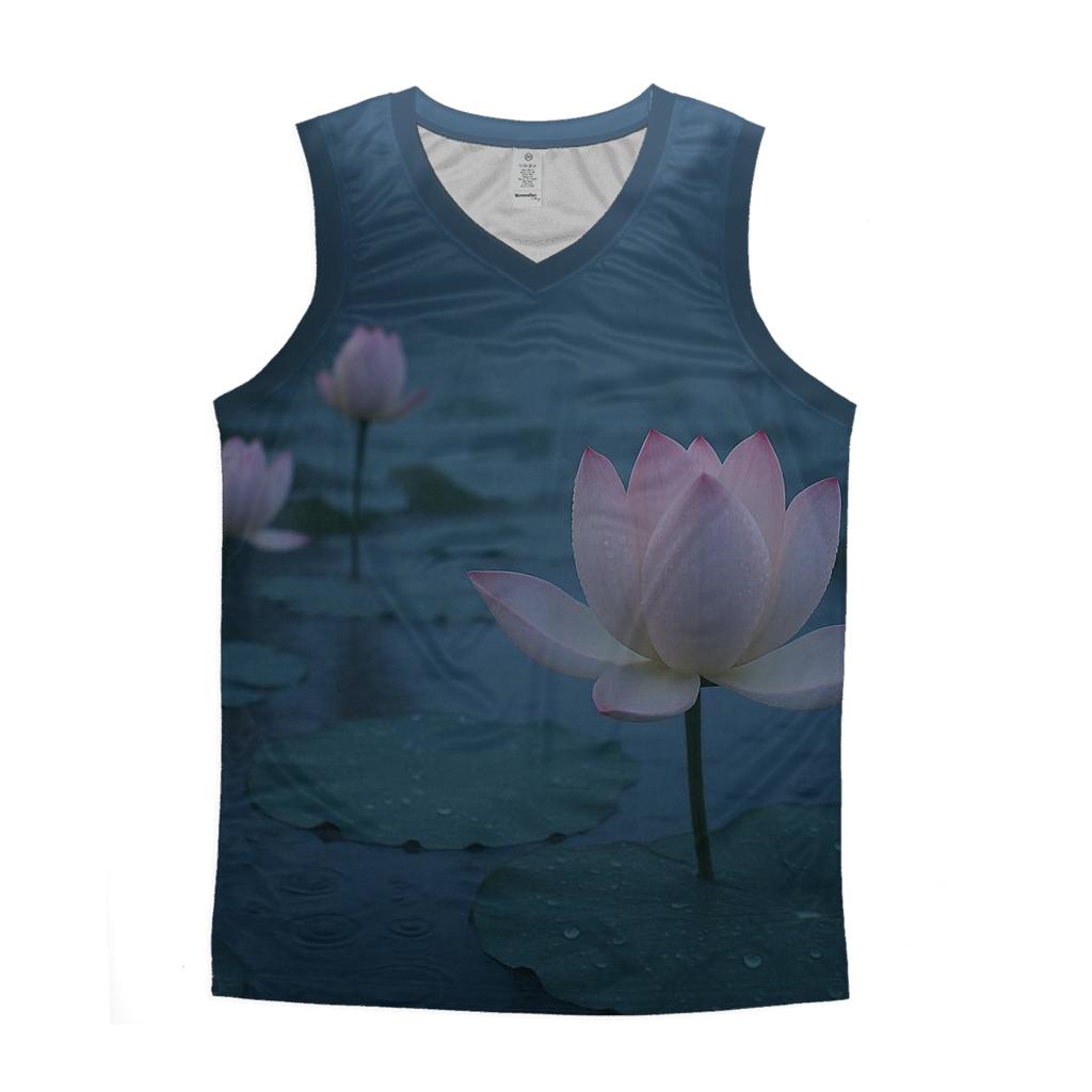 Monsoon Lotus Pond At Dawn designer workout tanks