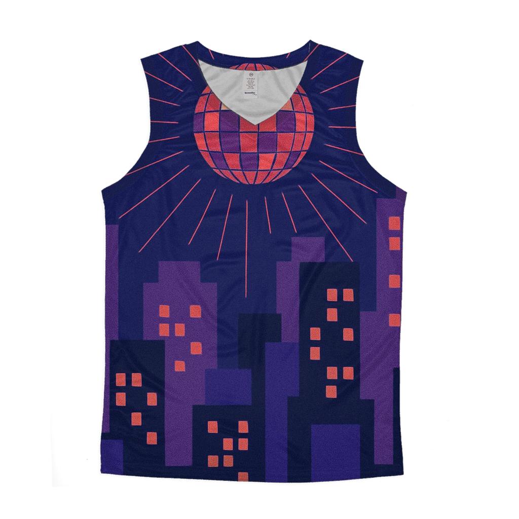 Boogie Night City Grid graphic print tank tops