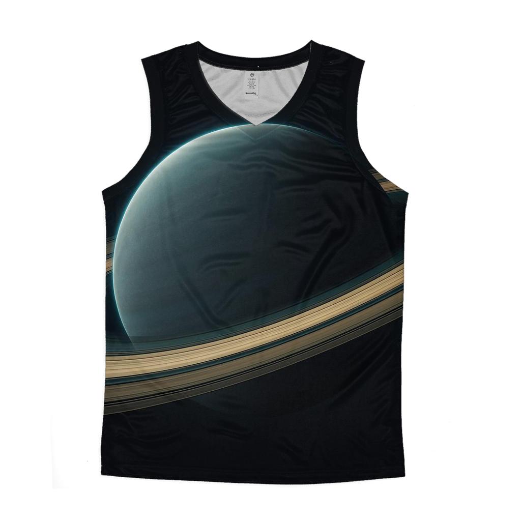 Ring Plane Cross Section graphic print tank tops