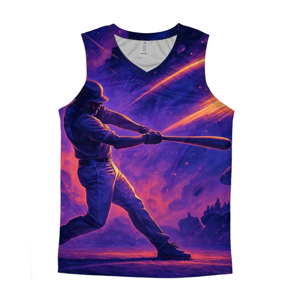 Cosmic Cricket Power Shot personalized athletic tanks